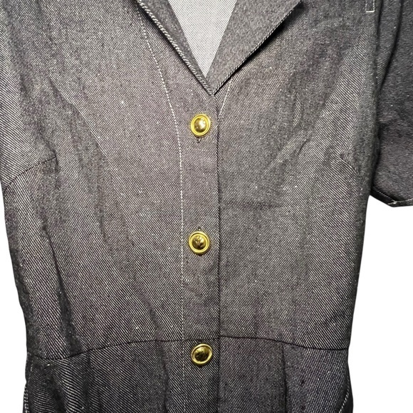 L.K. Bennett London Grey LINEN Blend Belted Flare Dress Princess Kate Size 6 EUC - Picture 3 of 16